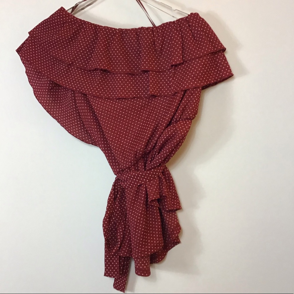 Anthropologie Maeve Rita Ruffled One Shoulder Top - Picture 7 of 8